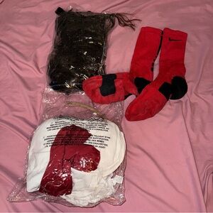 Nike Red Crew Socks + Jesus Costume with beard and wig (USED)